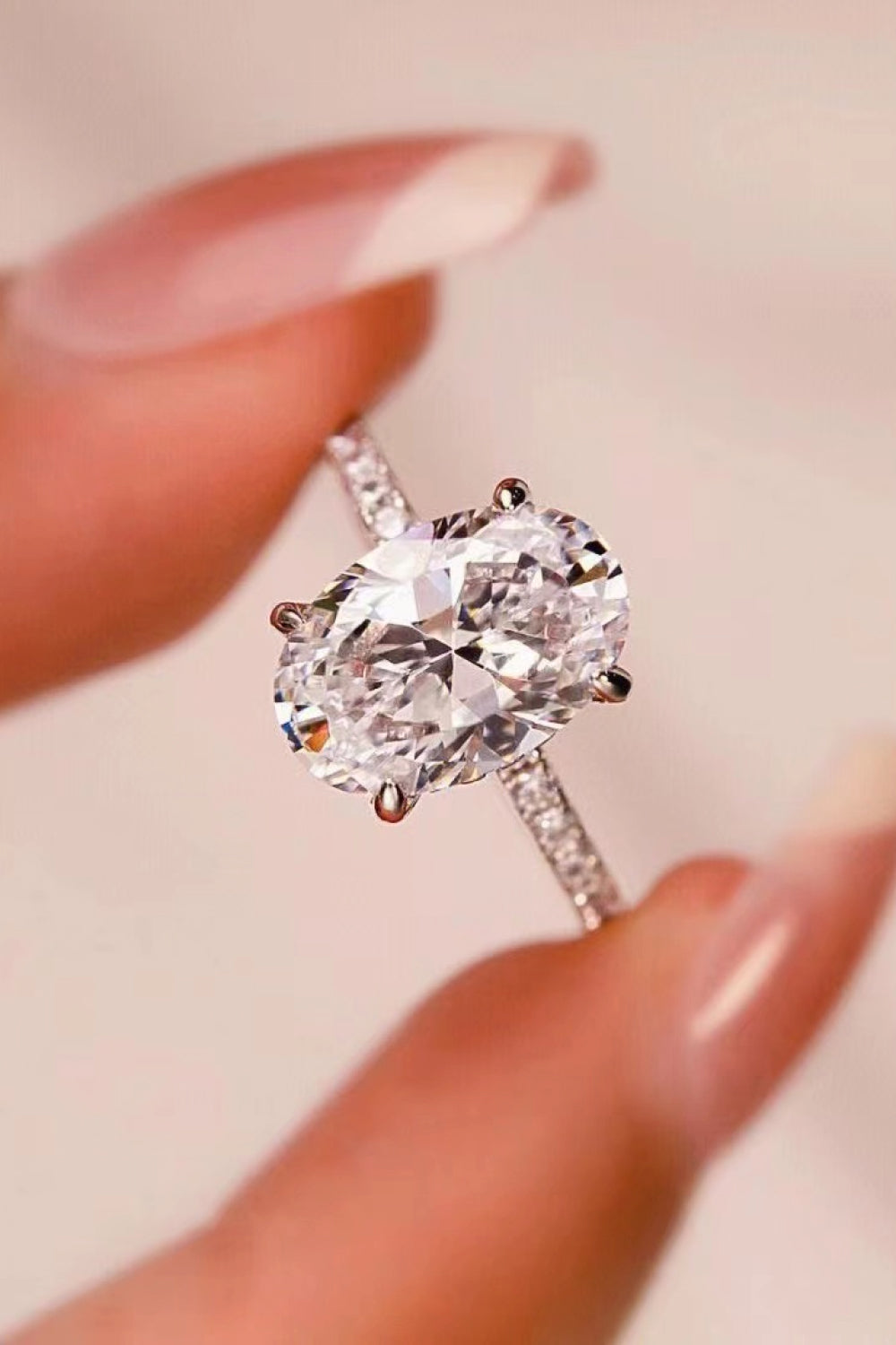 18K Platinum-Plated 2 Carat Moissanite Ring