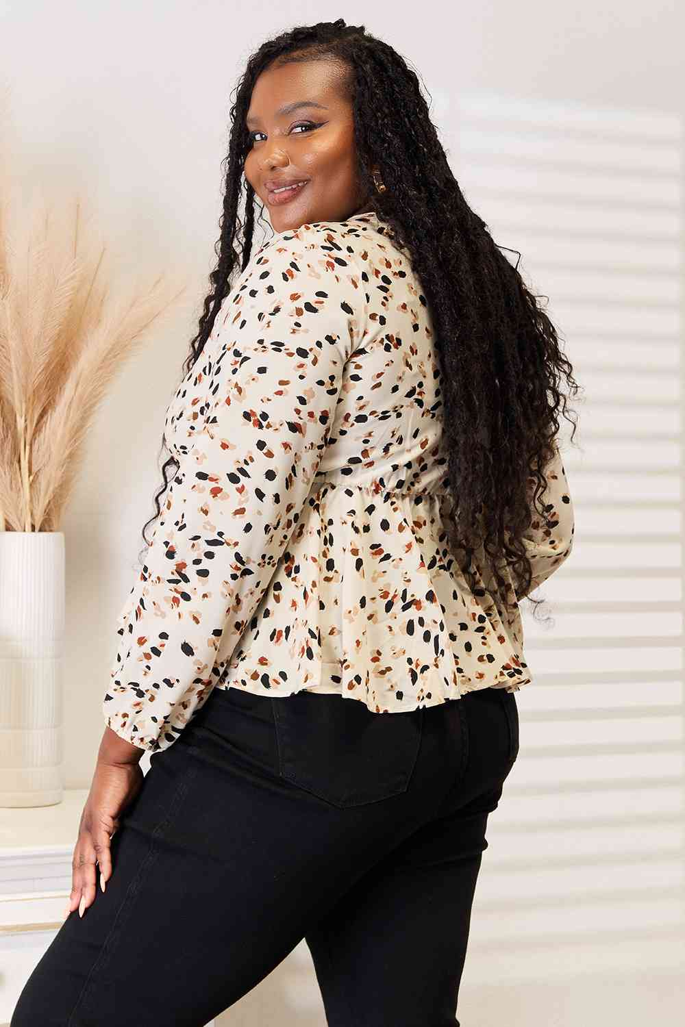 Miss Daisy Tie Back Peplum Blouse