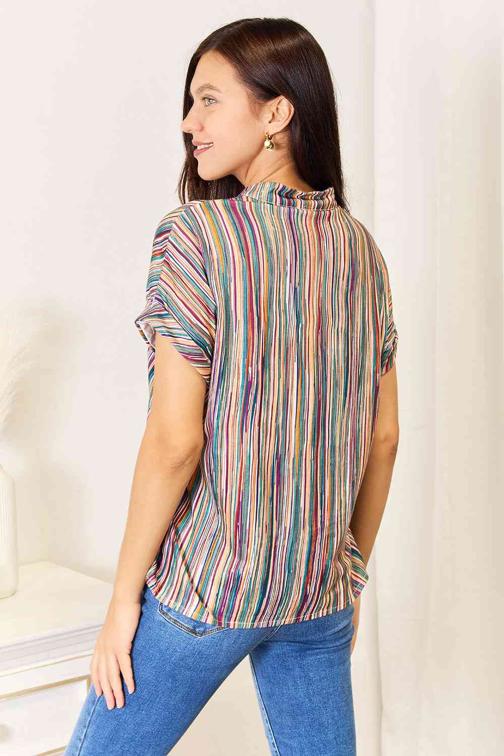 Layla Stripe Notched Neck Top