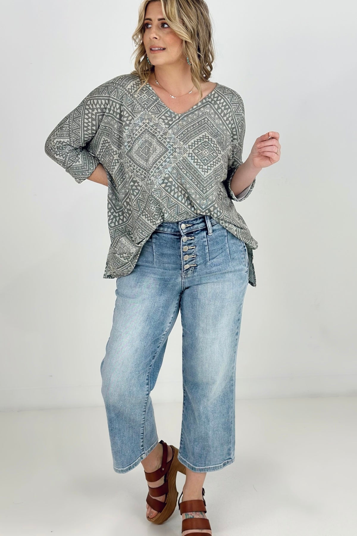 Aztec French Terry Top (2 Colors)