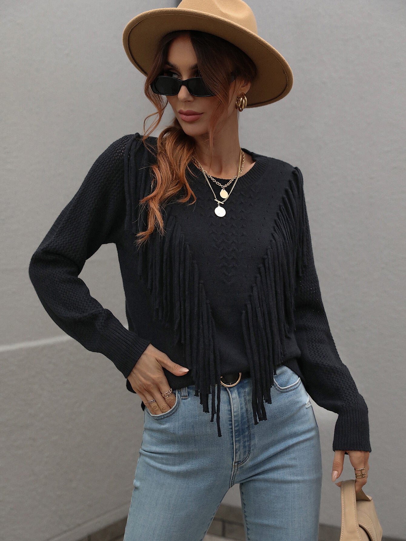 Country Girl Fringe Detail Sweater (5 Colors)