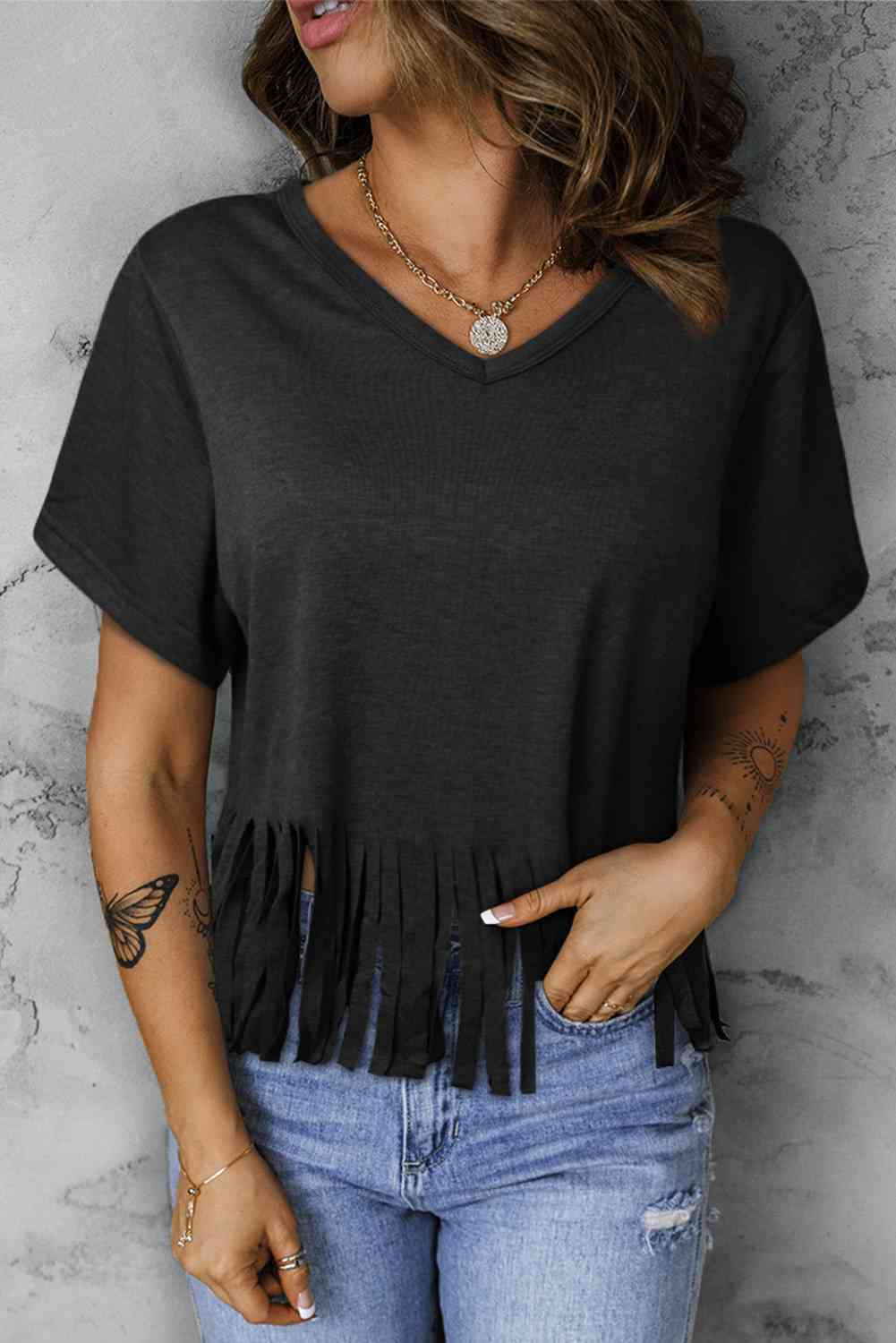 Shania Fringe Hem Tee