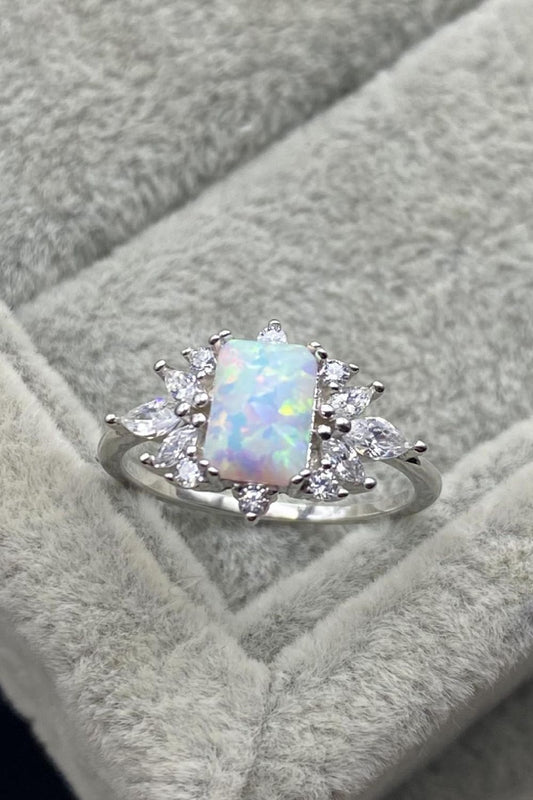 Zircon and Opal Fashion Ring