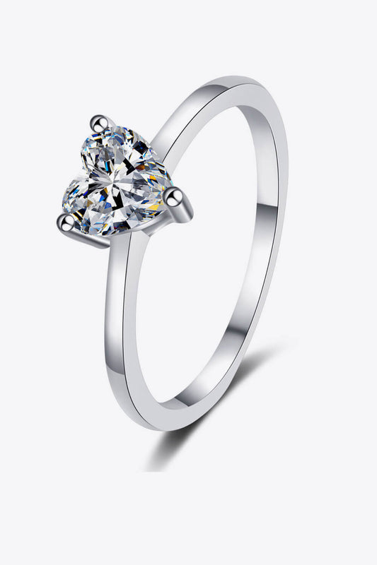 .5 Carat Heart-Shaped Moissanite Solitaire Ring