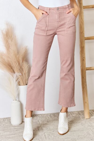 RISEN High Rise Ankle Flare Jeans