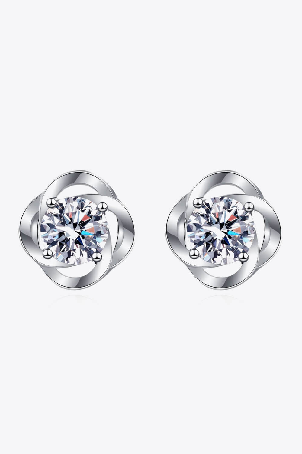 Sterling Silver Moissanite Stud Earrings