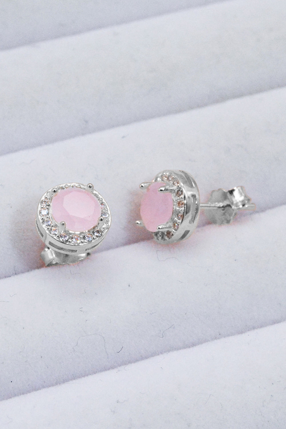 Sterling Silver Rose Quartz Earrings