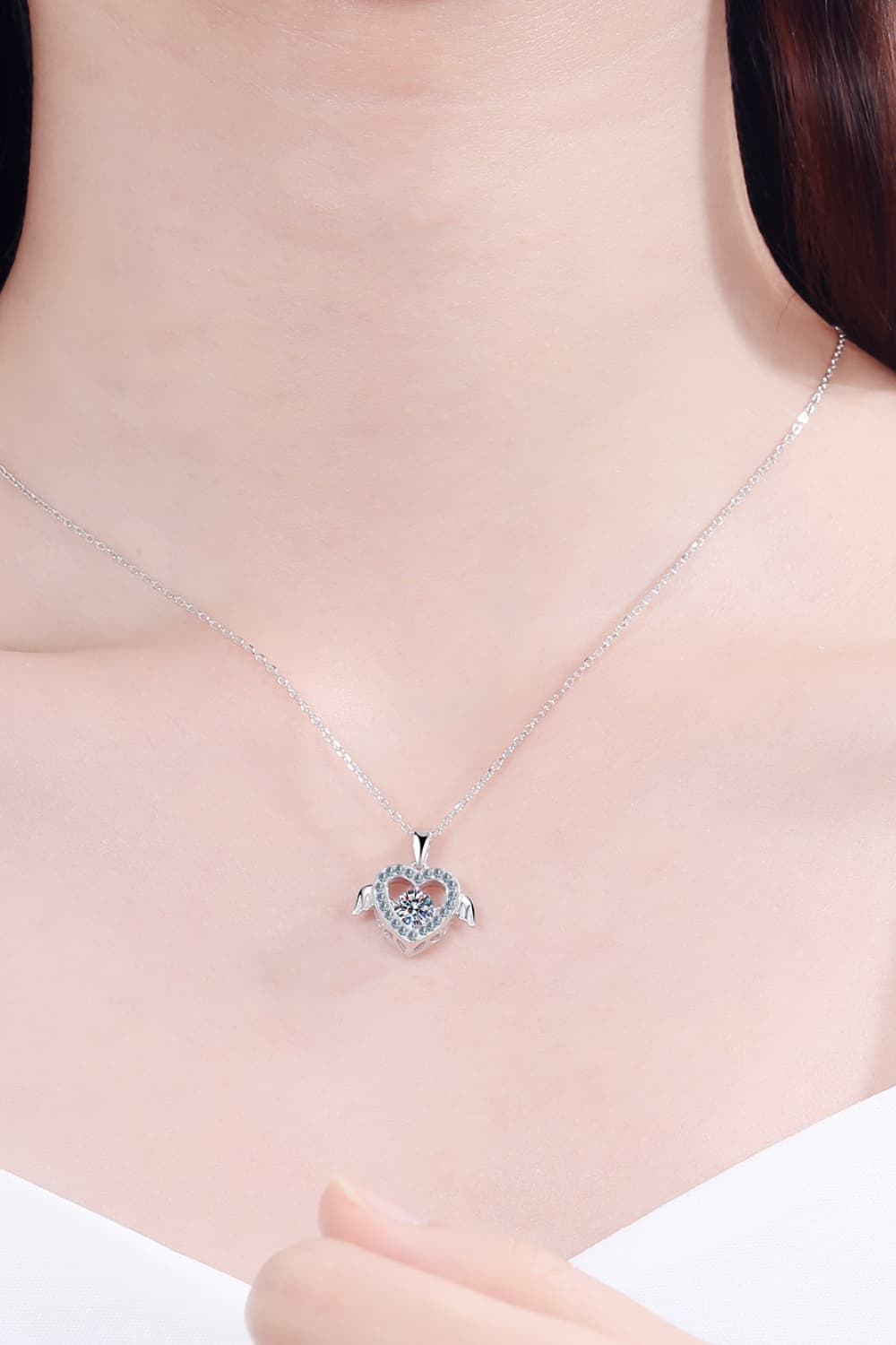 .5 Carat Moissanite Angel Wing Necklace