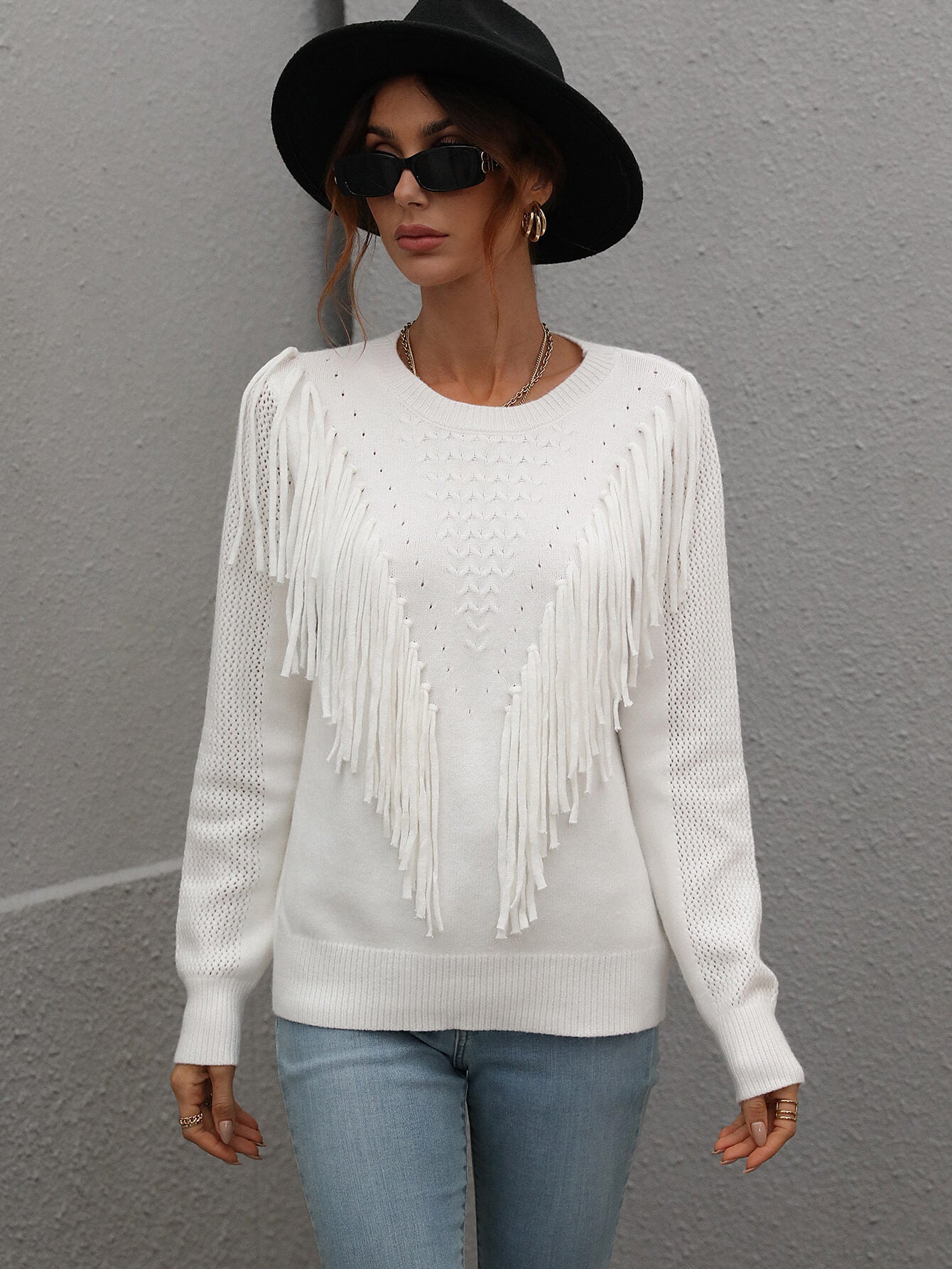 Country Girl Fringe Detail Sweater (5 Colors)