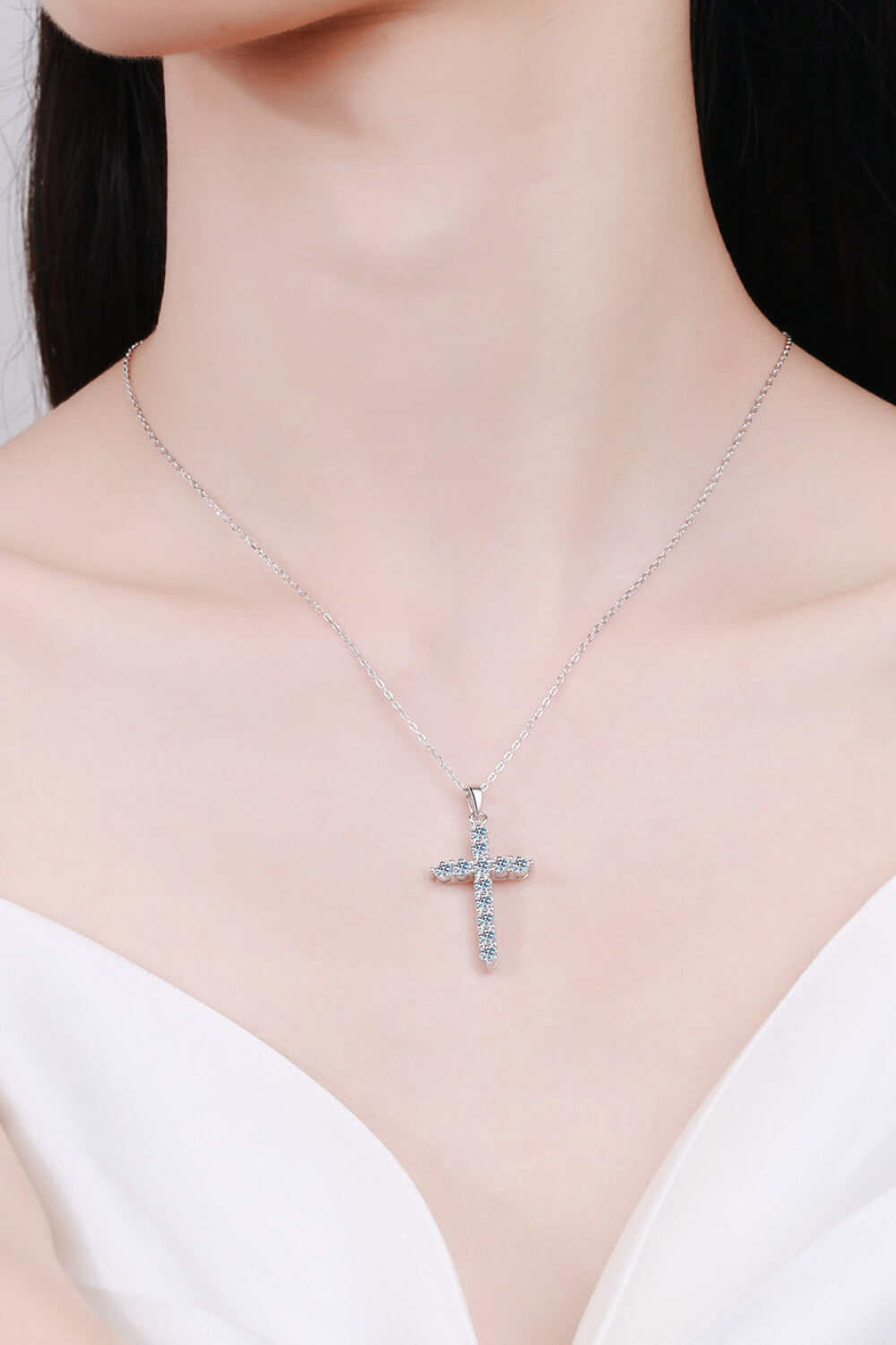 Cross Moissanite Necklace