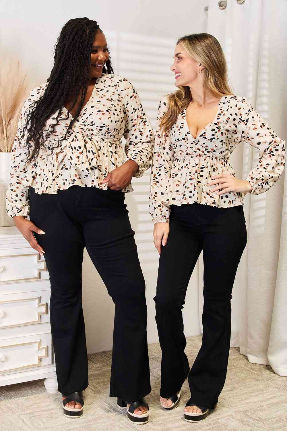 Miss Daisy Tie Back Peplum Blouse