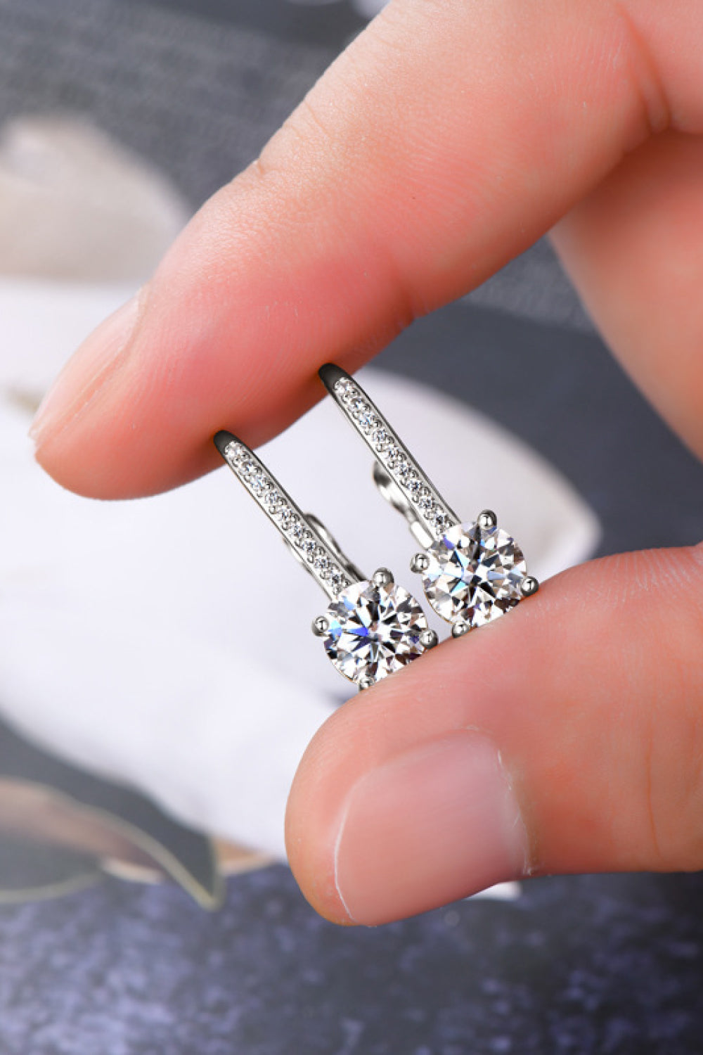 2 Carat Moissanite Earrings