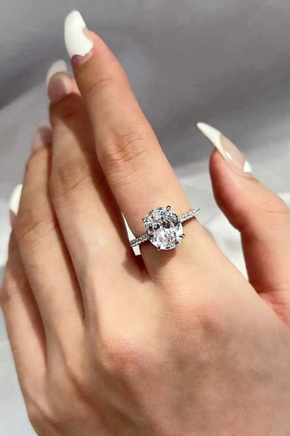 18K Platinum-Plated 2 Carat Moissanite Ring