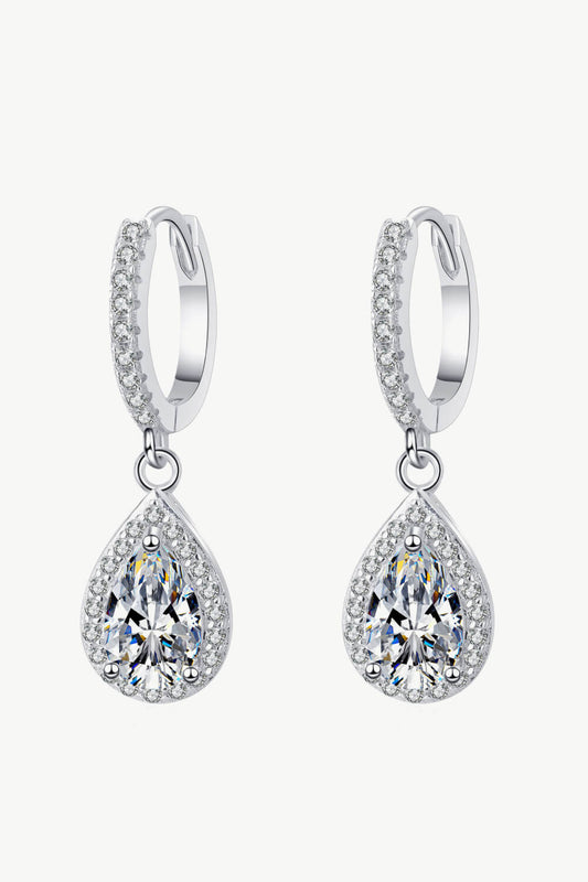 2 Carat Moissanite Teardrop Earrings