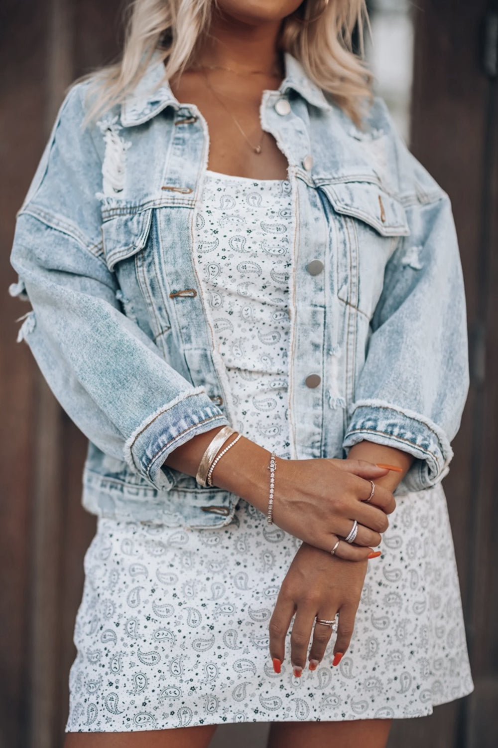 Julia Distressed Denim Jacket