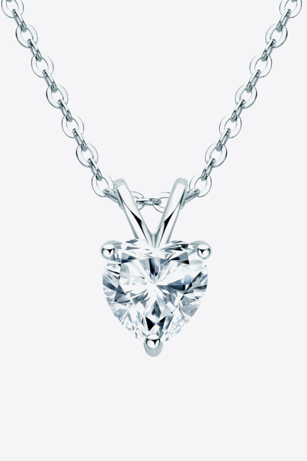 1 Carat Moissanite Heart-Shaped Pendant Necklace (2 Colors)