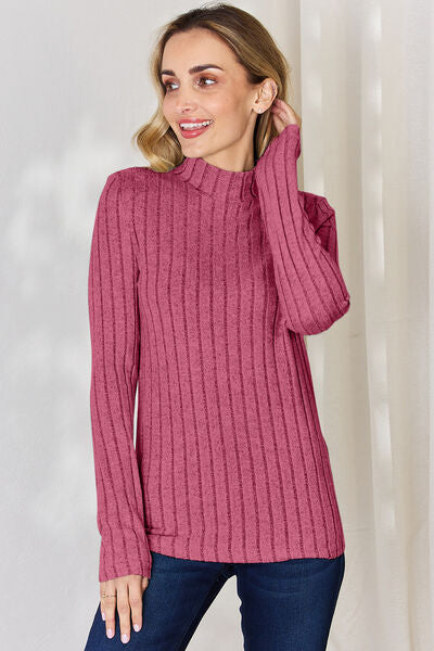 Soft N Pretty Ribbed Mock Neck Top (4 Colors)