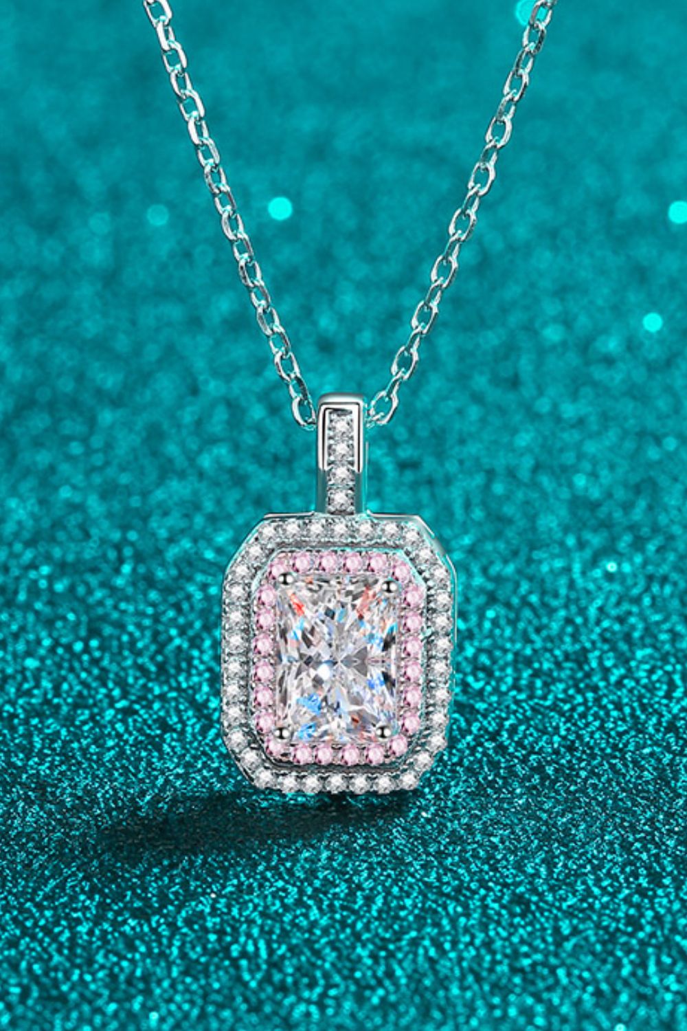 1 Carat Moissanite Geometric Pendant Necklace