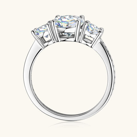 3 Carat Moissanite 3-Stone Ring