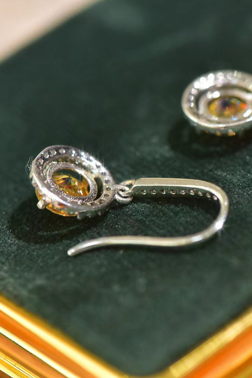 2 Carat Yellow Moissanite Drop Earrings