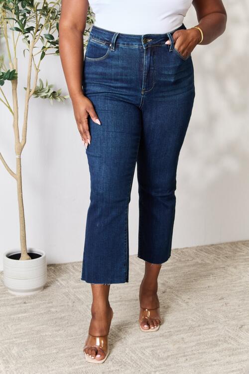 BAYEAS Raw Hem Straight Jeans