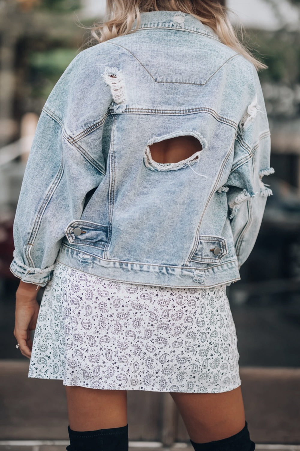 Julia Distressed Denim Jacket