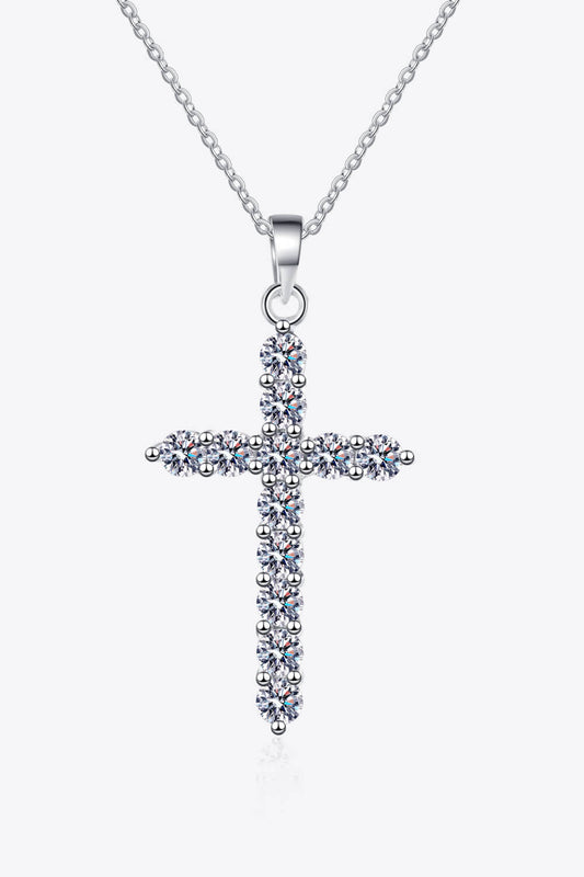 Cross Moissanite Necklace