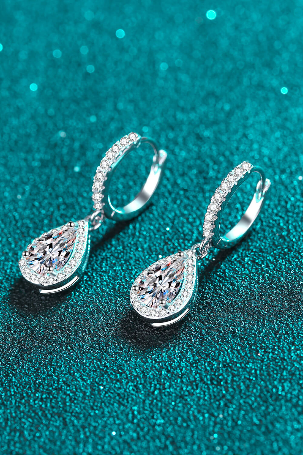 2 Carat Moissanite Teardrop Earrings