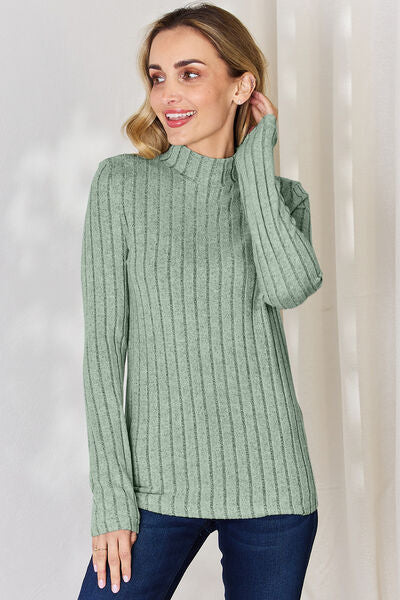 Soft N Pretty Ribbed Mock Neck Top (4 Colors)