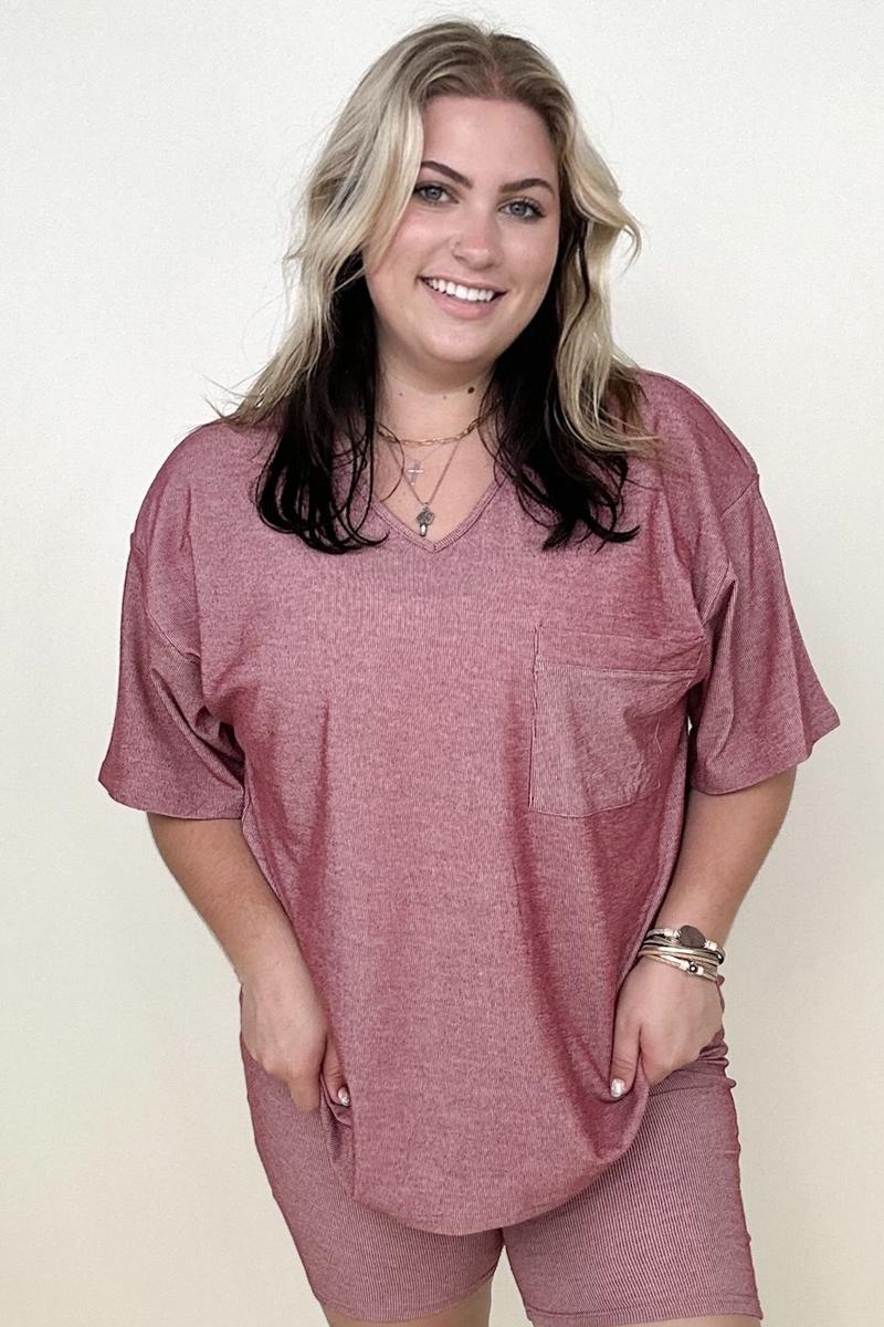 Gianna V-Neck Loose Fit Tee (2 Colors)
